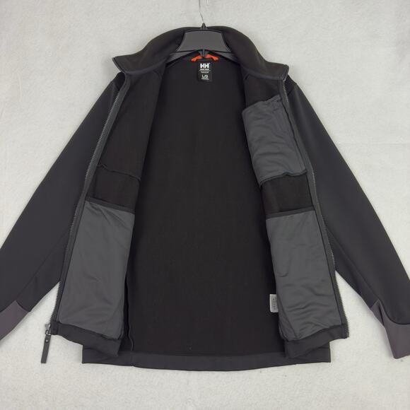 Helly Hansen Workwear Jacket Men’s Large Black Full Zip Recycled Polyester - Picture 8 of 13